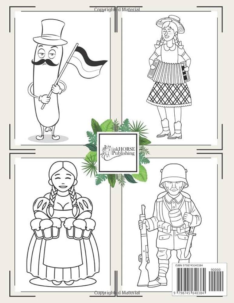 Germany coloring book for kids germany coloring book for children filled with traditional items octoberfest old castles german soldiers and more publishing inkhorse books
