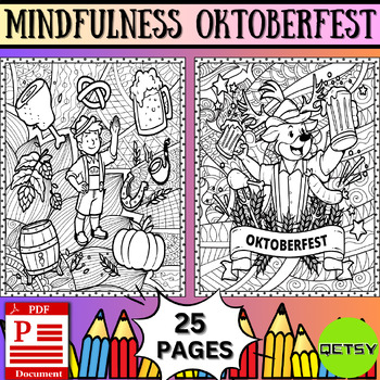 Mindfulness oktoberfest coloring pages embrace the festive spirit by qetsy
