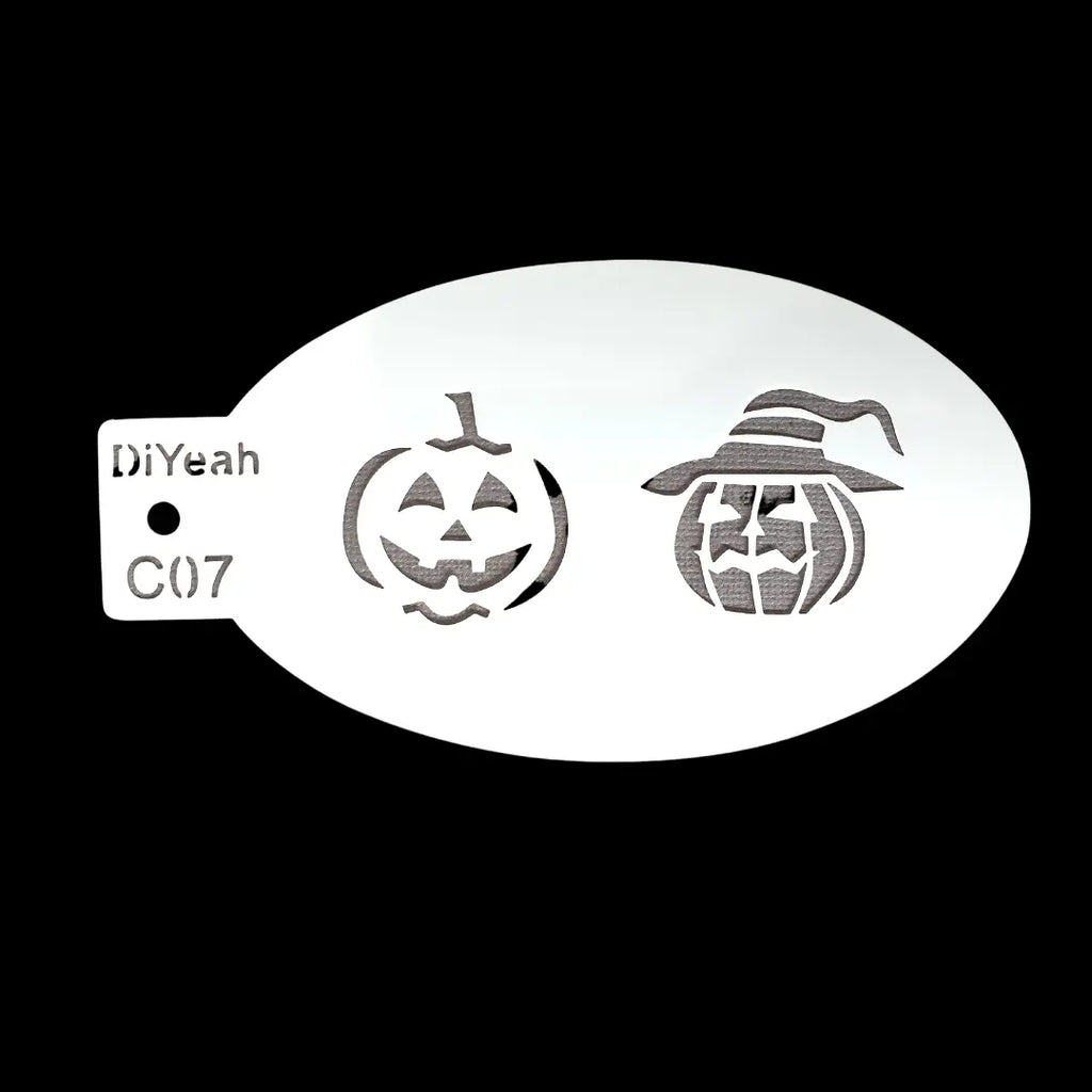 Face painting stencil halloween pumpkin jack face paint australia â the face paint shop