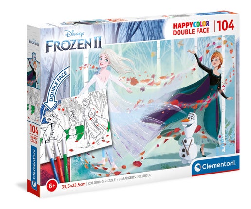 Clementoni puzzle happy lor double face frozen anna olaf pc in white