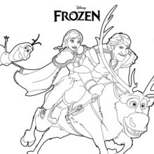 Ana olaf kristoff coloring pages