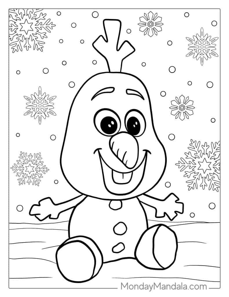 Olaf coloring pages free pdf printables