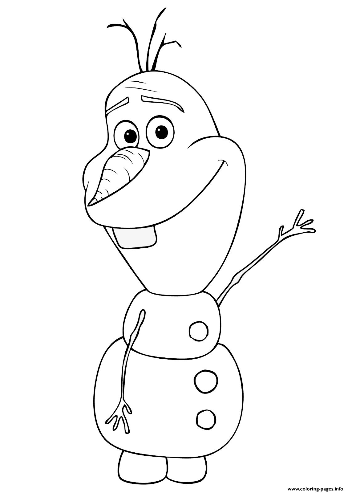 Olaf greets you coloring page printable