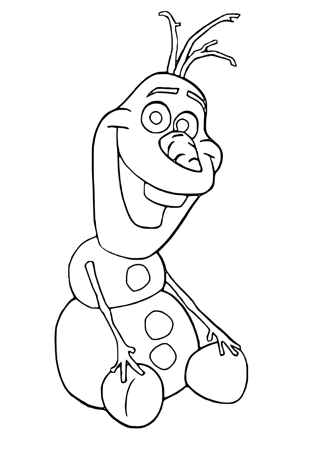 Free printable olaf smile coloring page for adults and kids