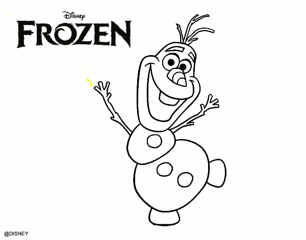 Colored page frozen olaf dancing painted by user not registered