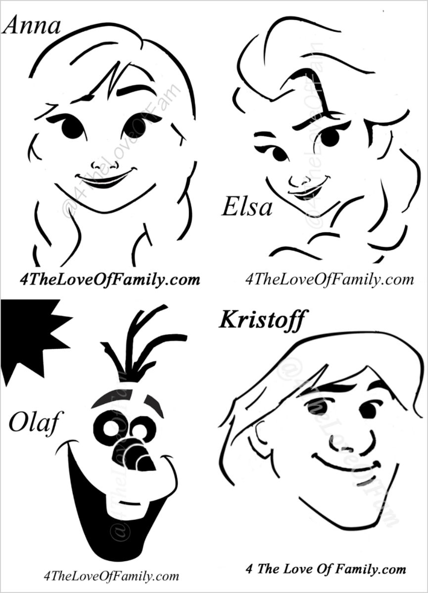Magical disney frozen pumpkin stencils