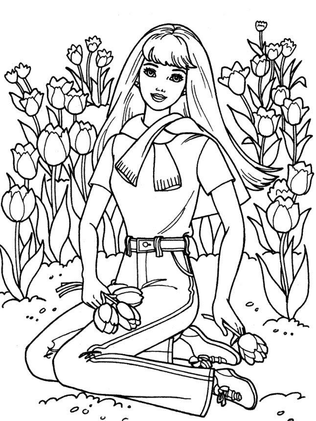Vintage barbie coloring pages