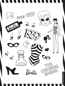 Barbie adult colouring kit mattel