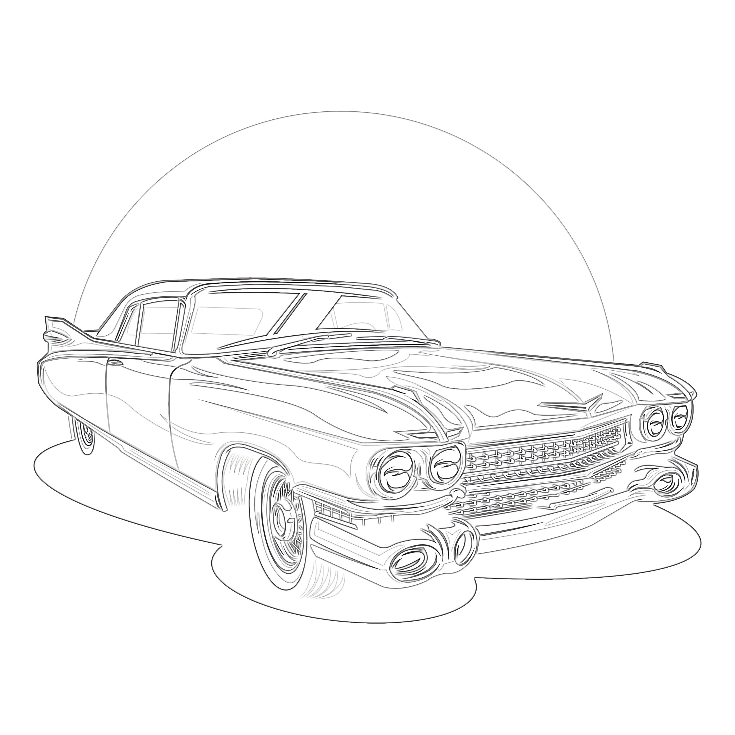 Vintage classic car coloring page