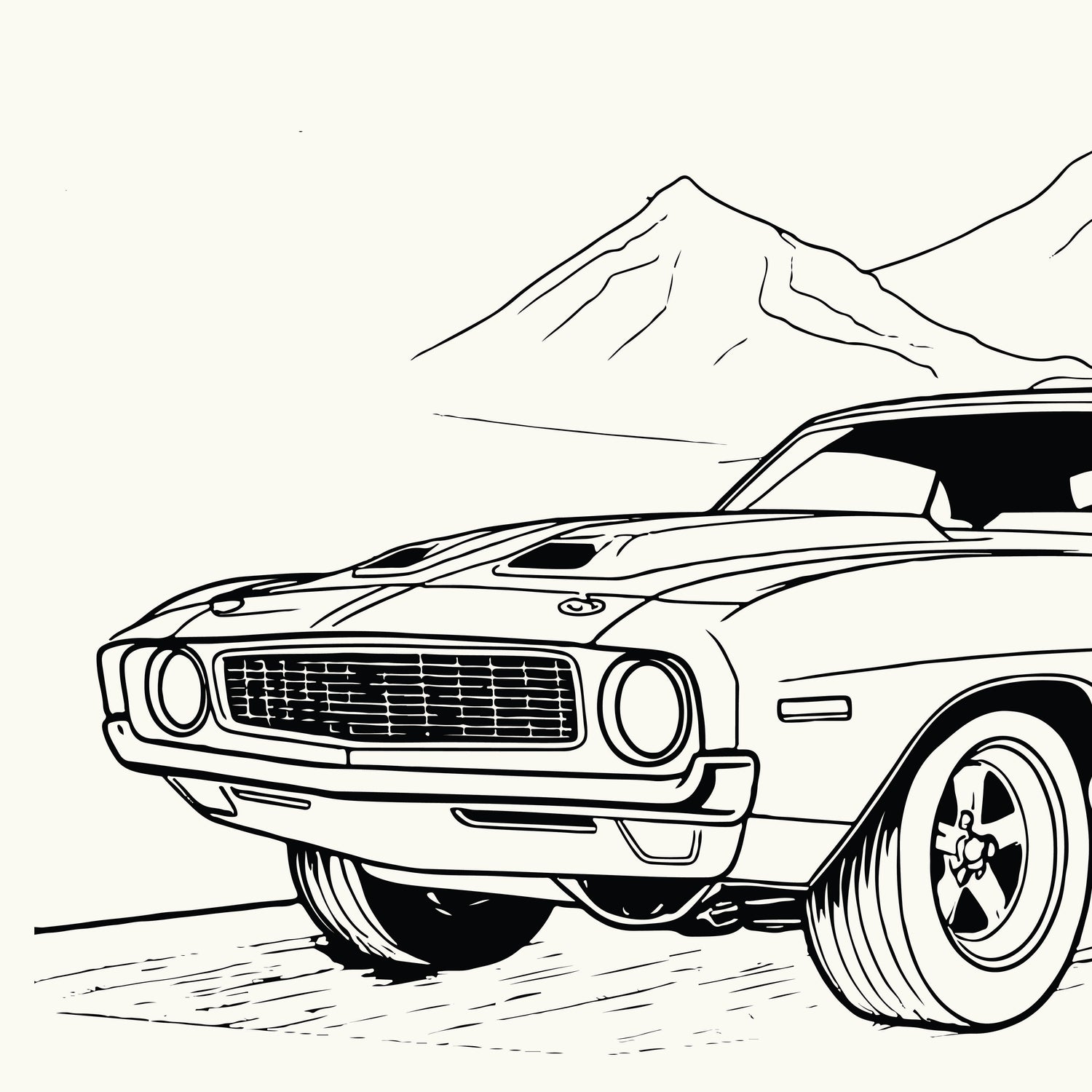 Hot rods and classic cars coloring book â