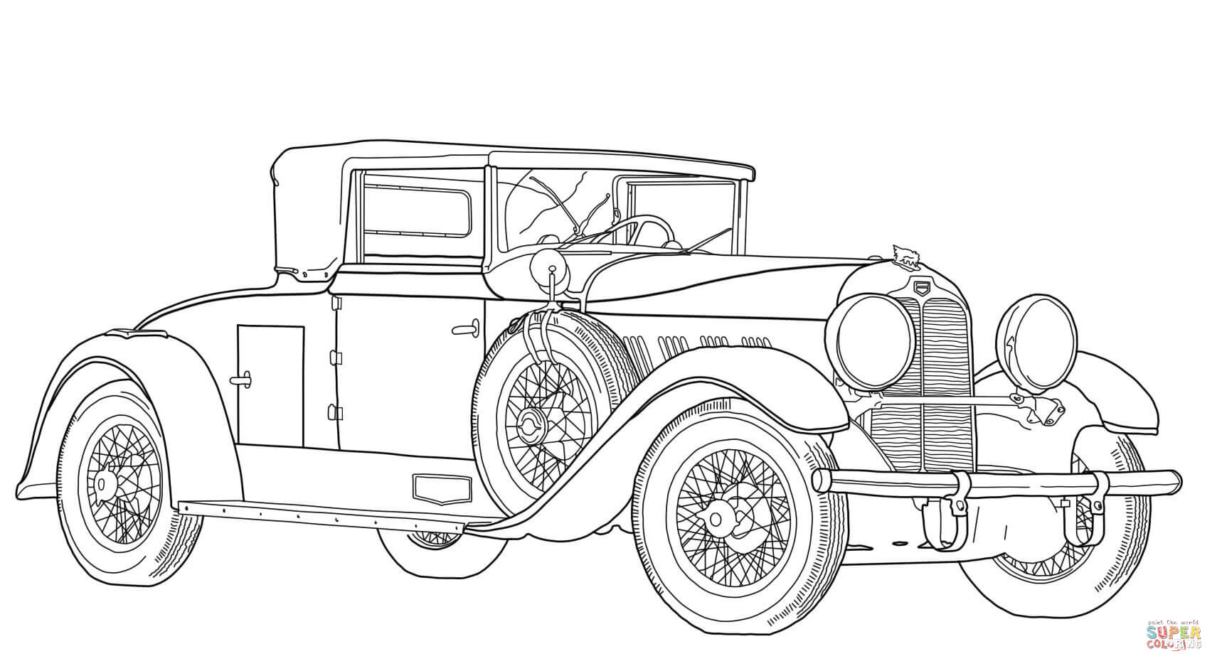 Old fashioned car coloring page free printable coloring pages