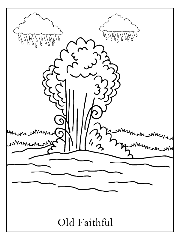 Old faithful coloring page fãrbung seite