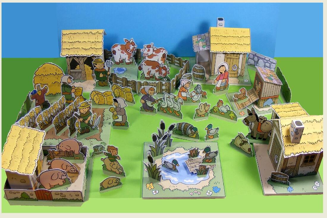 Paper medieval village