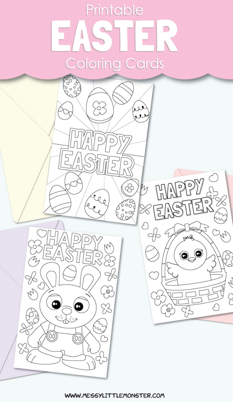 Printable easter cards to colour