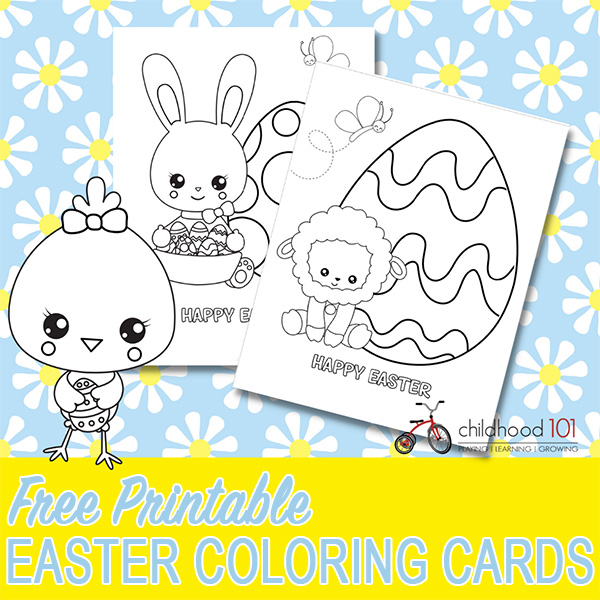 Free printable easter coloring cards for kids