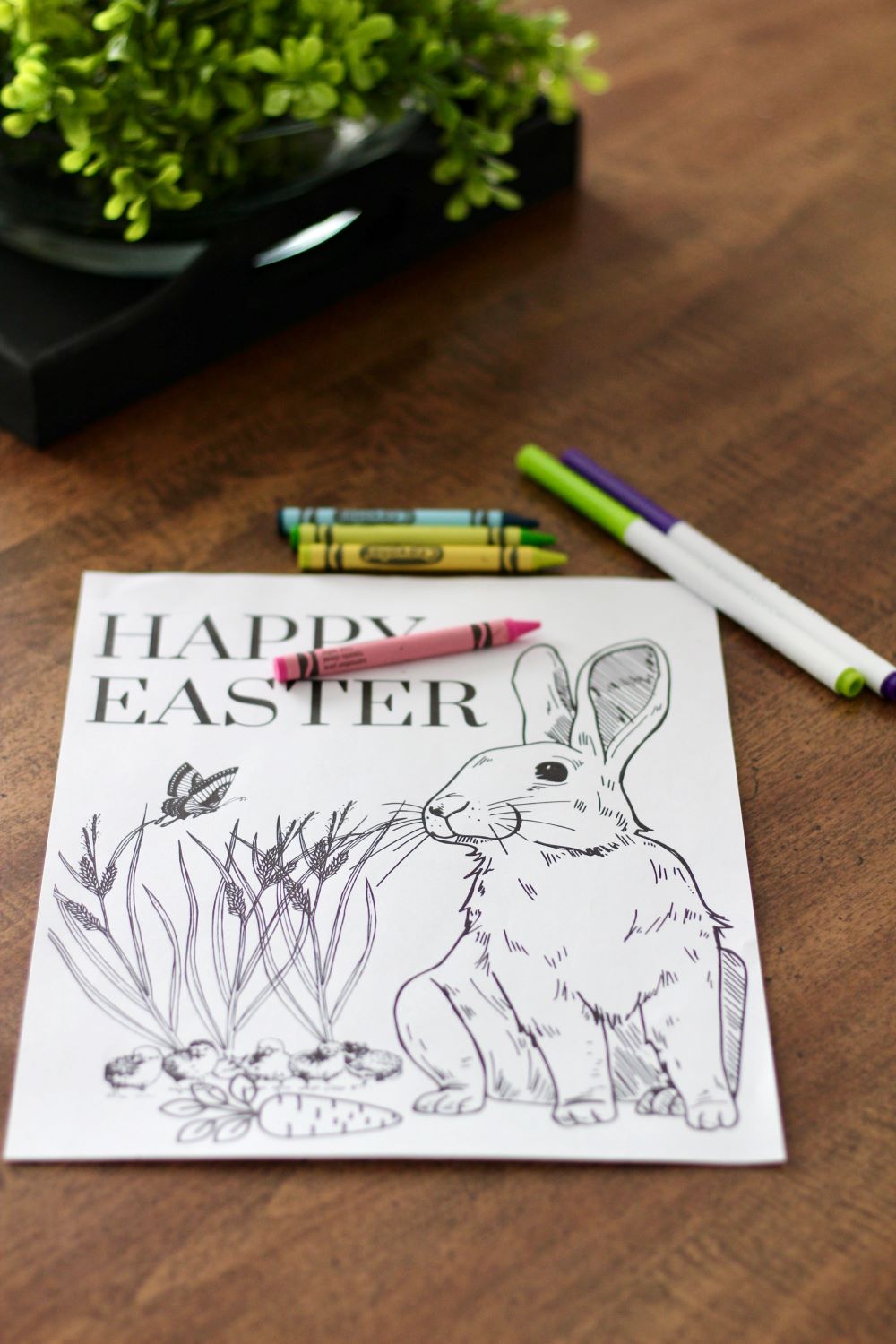Free easter bunny coloring page printable