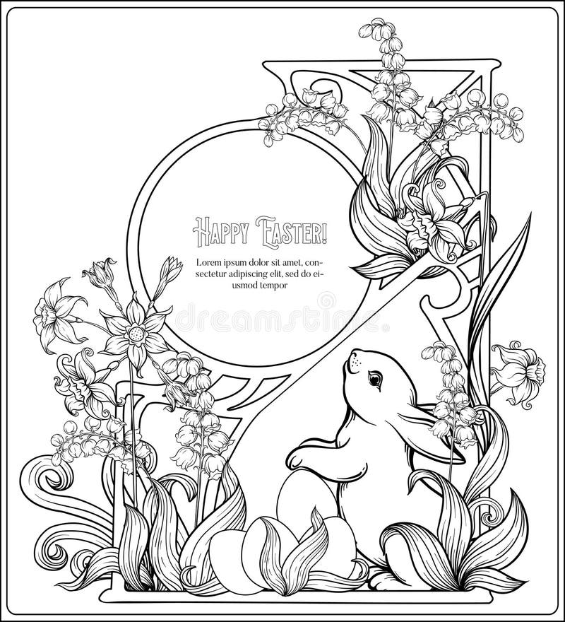 Happy easter template postcard poster stock vector