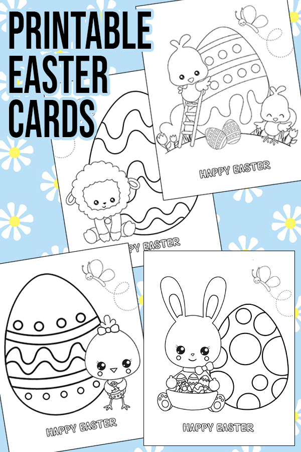 Free printable easter coloring cards for kids