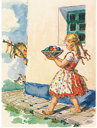 Zprãvy a udãlosti z domova i ze sväta tncz painting vintage illustration easter coloring book