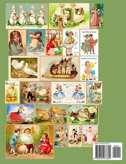 A vintage easter card grayscale art coloring book