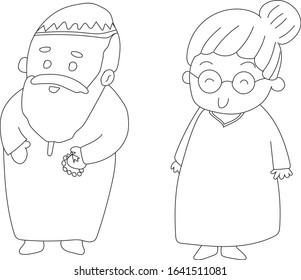 Grandfather grandmother old man old woman stock vector royalty free