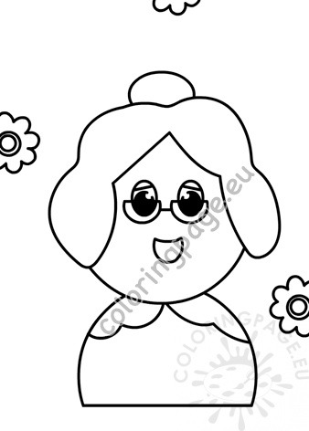 Grandmother colouring page coloring page