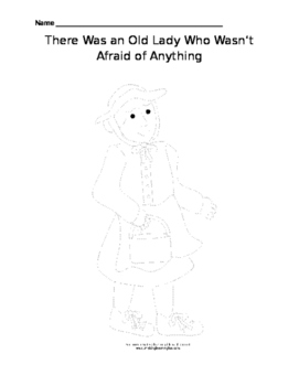 There was an old lady who wast afraid of anything coloring sheet