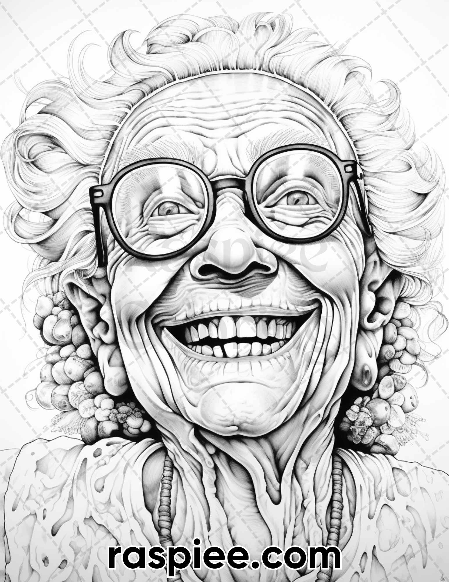Funny grandma grayscale coloring pages for adults printable pdf in â coloring