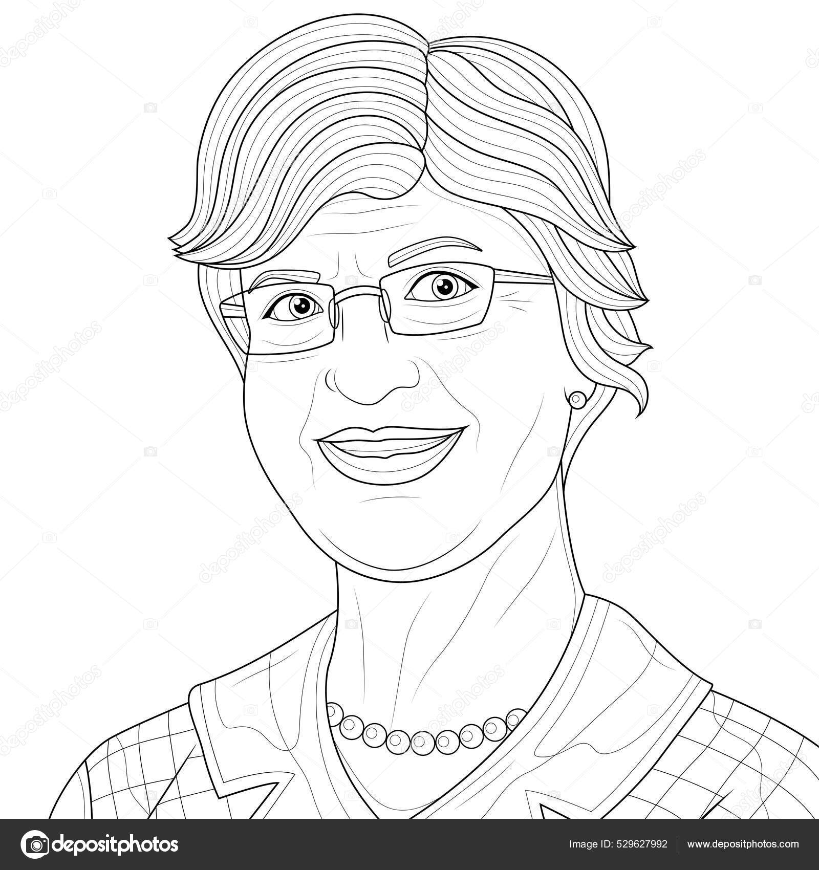 Old woman coloring book antistress children adults illustration isolated white stock vector by vlasenkoekaterinkagmail