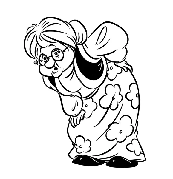 Old woman rheumatism cartoon stock illustration by efengai