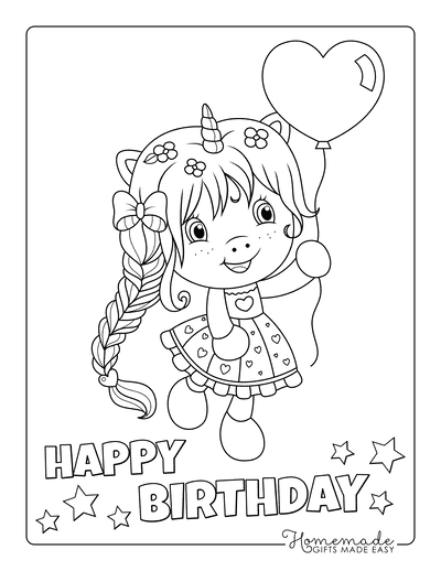 Free happy birthday coloring pages for kids
