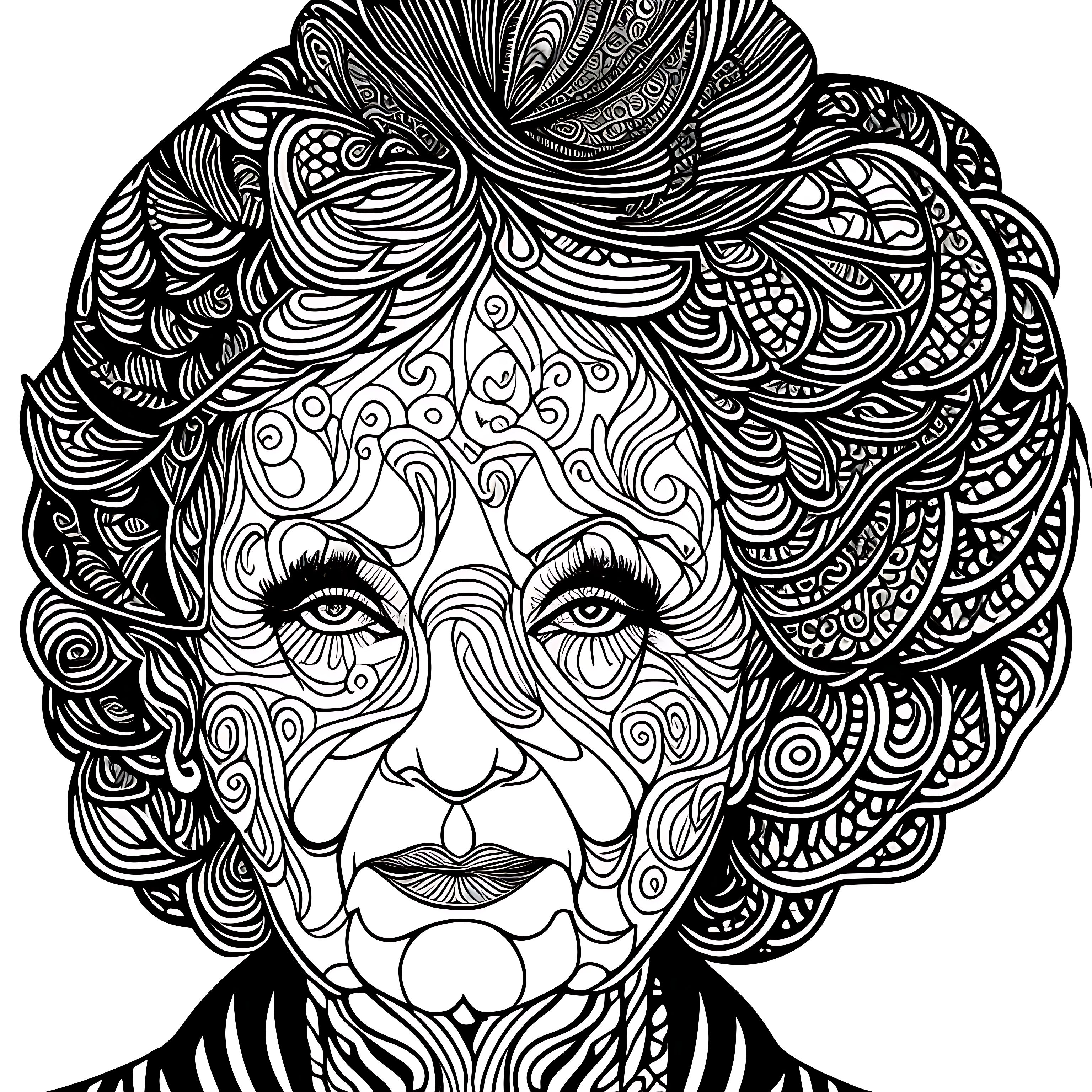 Mshare zentangle old woman fashionista