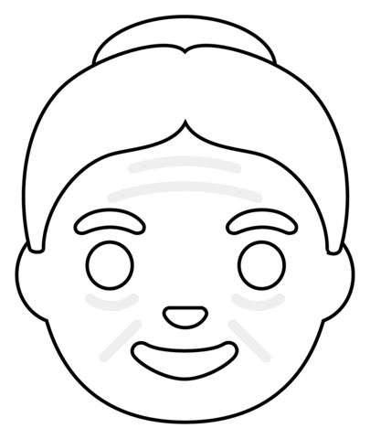 Old woman emoji coloring page free printable coloring pages