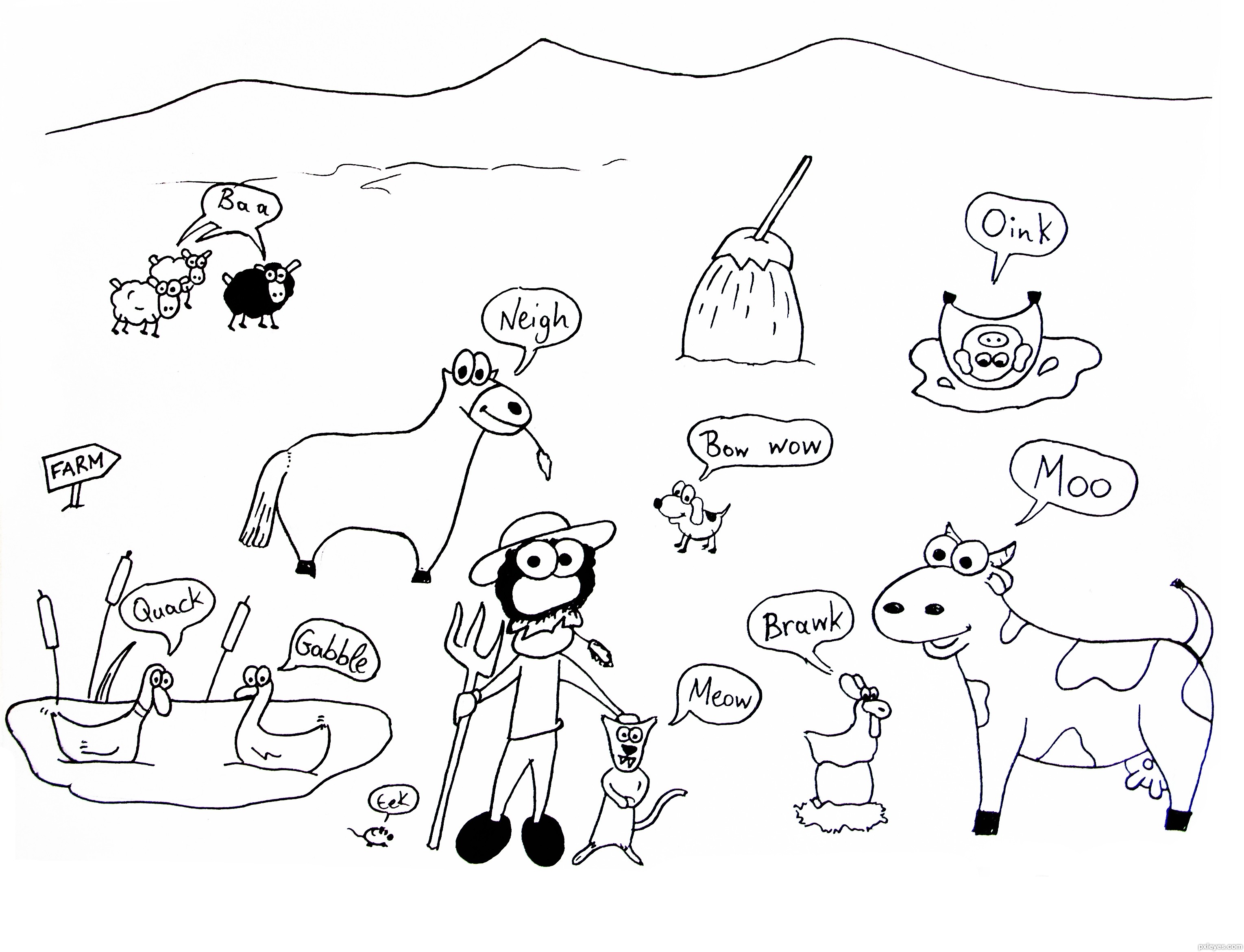 Old macdonald had a farm picture by theodosiou for nursery rhymes td drawing contest
