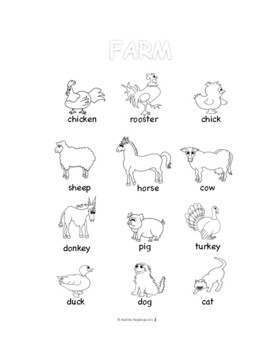 Esl farm coloring handwriting pages by madina papadopoulos tpt