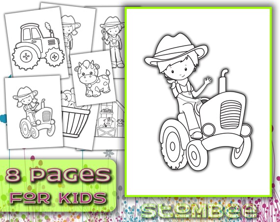 Farm kids coloring pages great for toddlers and older kids