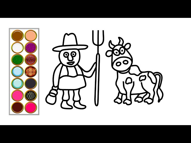 Old macdonald had a farm coloring pages drawing for kids mirza colors kids
