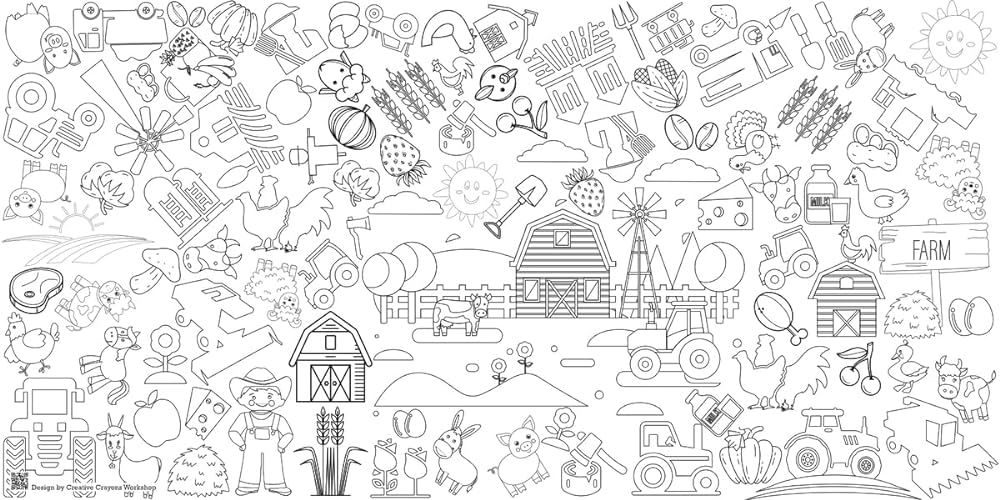 Farm themed birthday party tablecloth old macdonald coloring page barnyard theme kids decorations barn animals first birthday huge x non