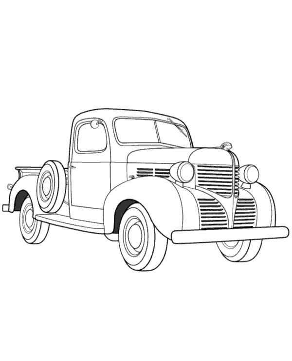 Print pickup truck coloring sheet