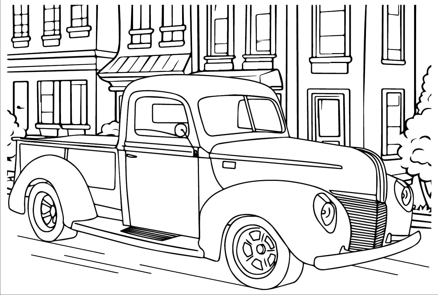 Classic ford pickup coloring page