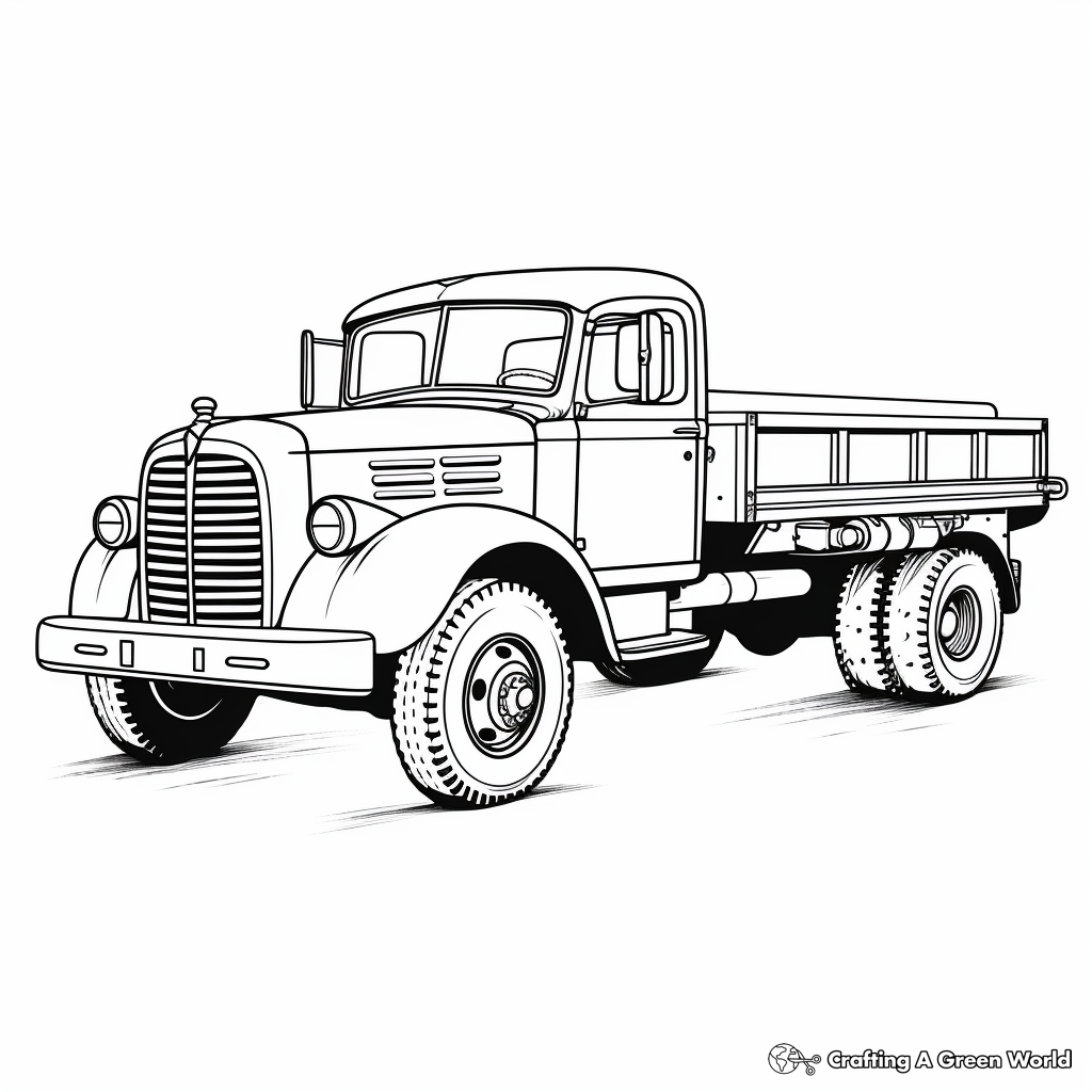 Old truck coloring pages