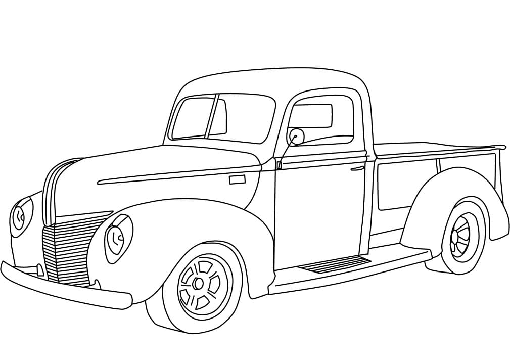 Old ford pickup truck coloring page