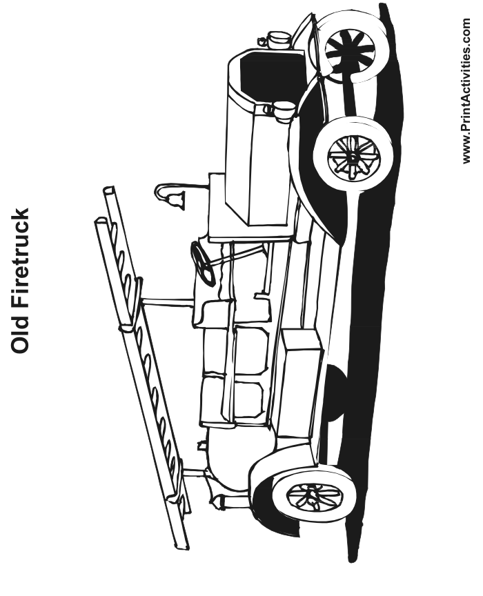 Firetruck coloring page old