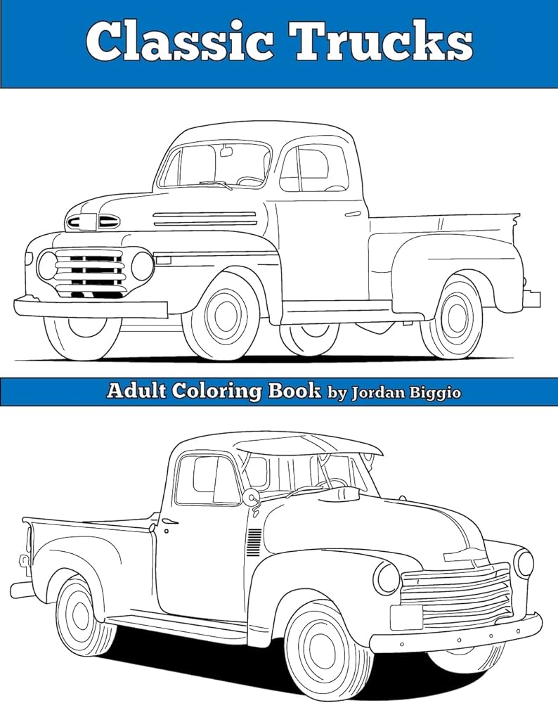 Classic trucks adult coloring book biggio jordan books