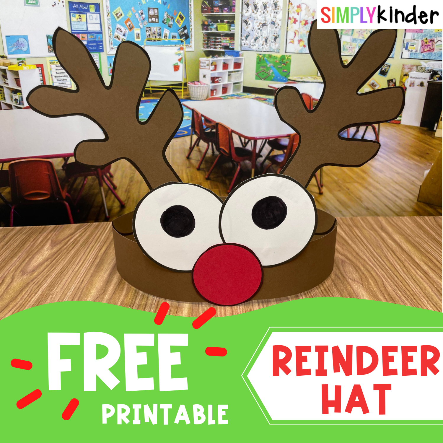 Reindeer hat free printable
