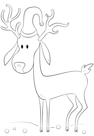 Cartoon reindeer coloring page free printable coloring pages
