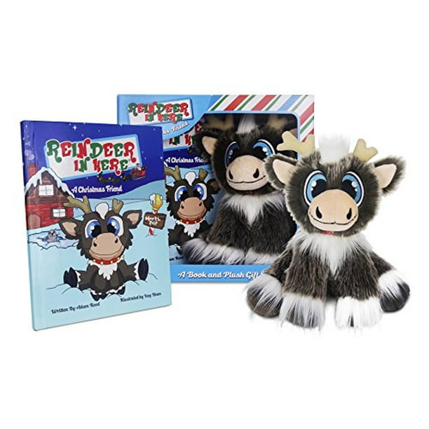 Reindeer in here book and plush gift set book with reindeer plush stuffed animal the most awarded christmas tradition brand