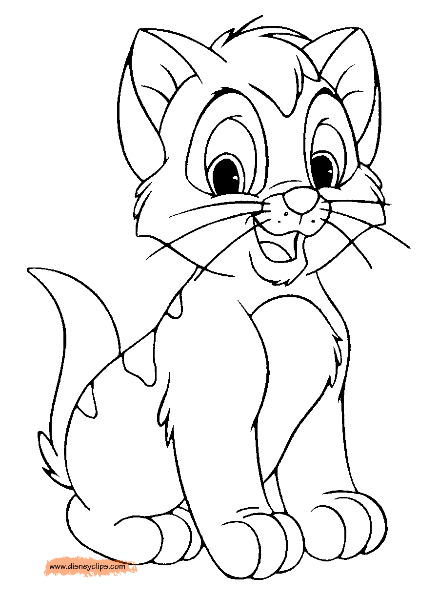 Clip art of oliver from oliver and pany oliverandpany disney coloring sheets cartoon coloring pages animal coloring pages