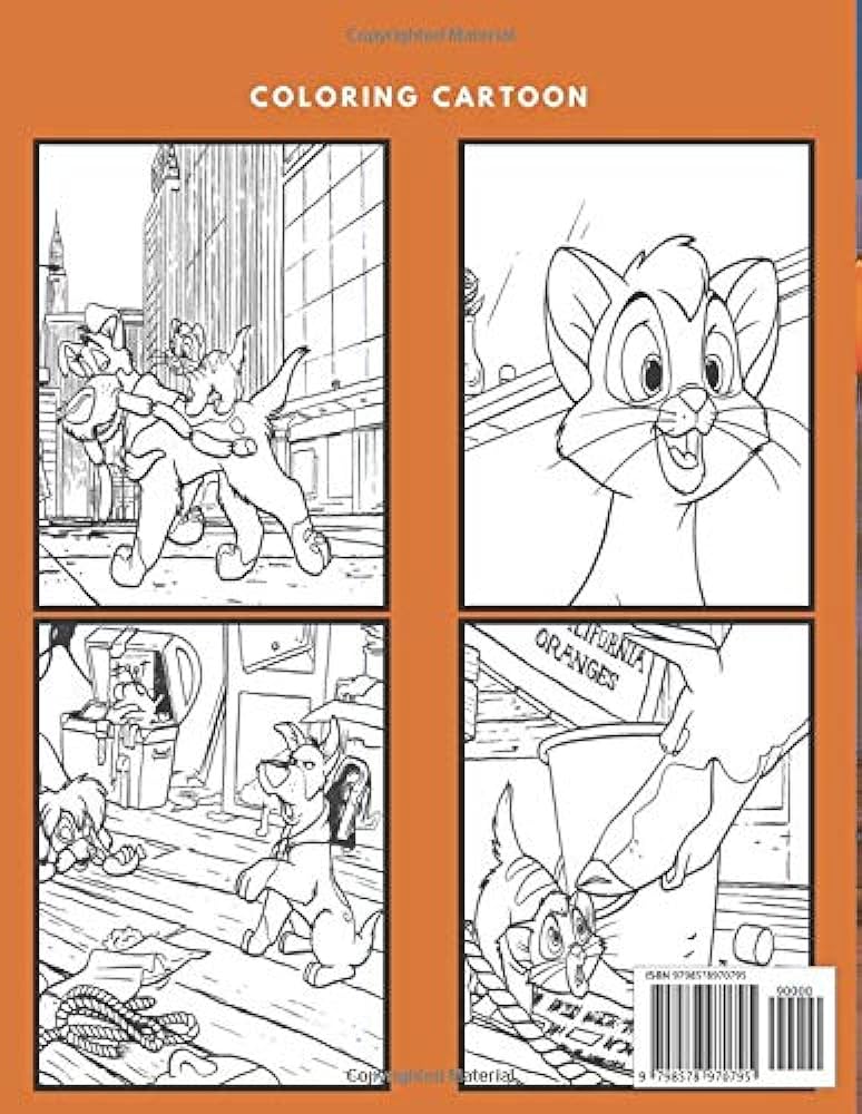 Oliver and company coloring book perfect christmas gift for kids and adults who love oliver and company unofficial coloring book for encouraging creativity cartoon coloring books