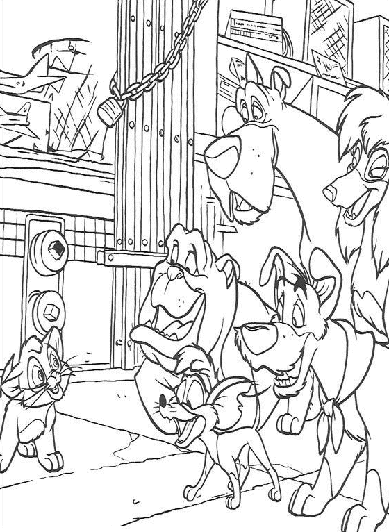Oliver and pany coloring pages